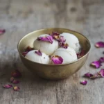 ice cream with rose petals