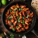 Ancho chili chicken served rustic-style