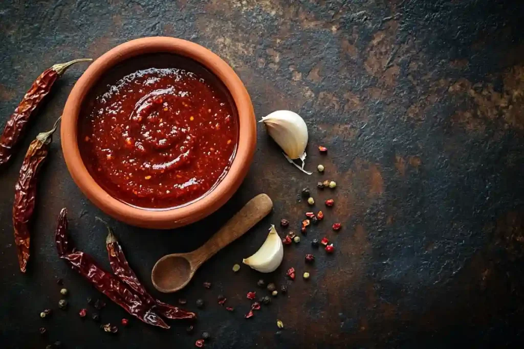 Ancho chili sauce in bowl
