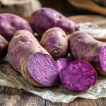 Baked purple sweet potato recipe featured image