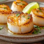 callo de hacha a la plancha seared on ceramic plate