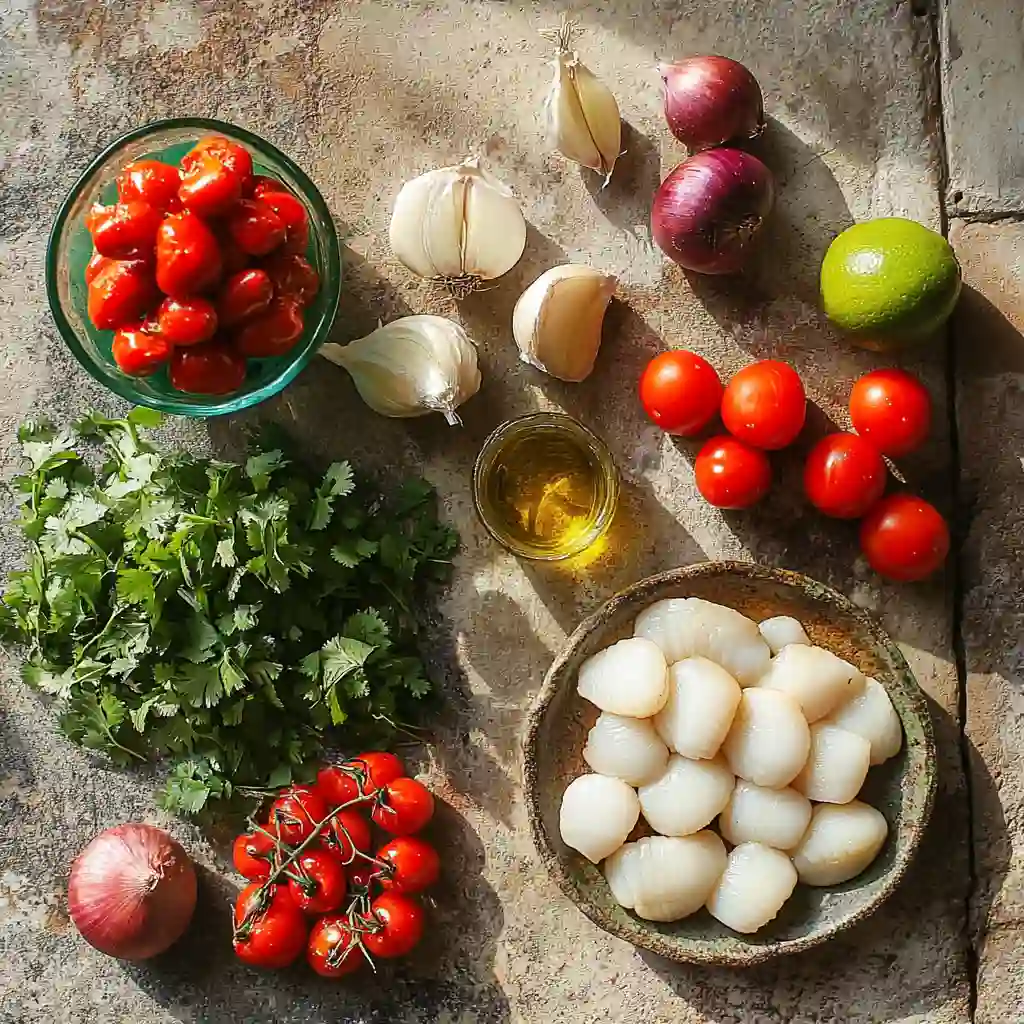 Ingredients for Callo de Hacha a la Diabla