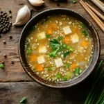 Chinese white pepper soup with tofu and scallions