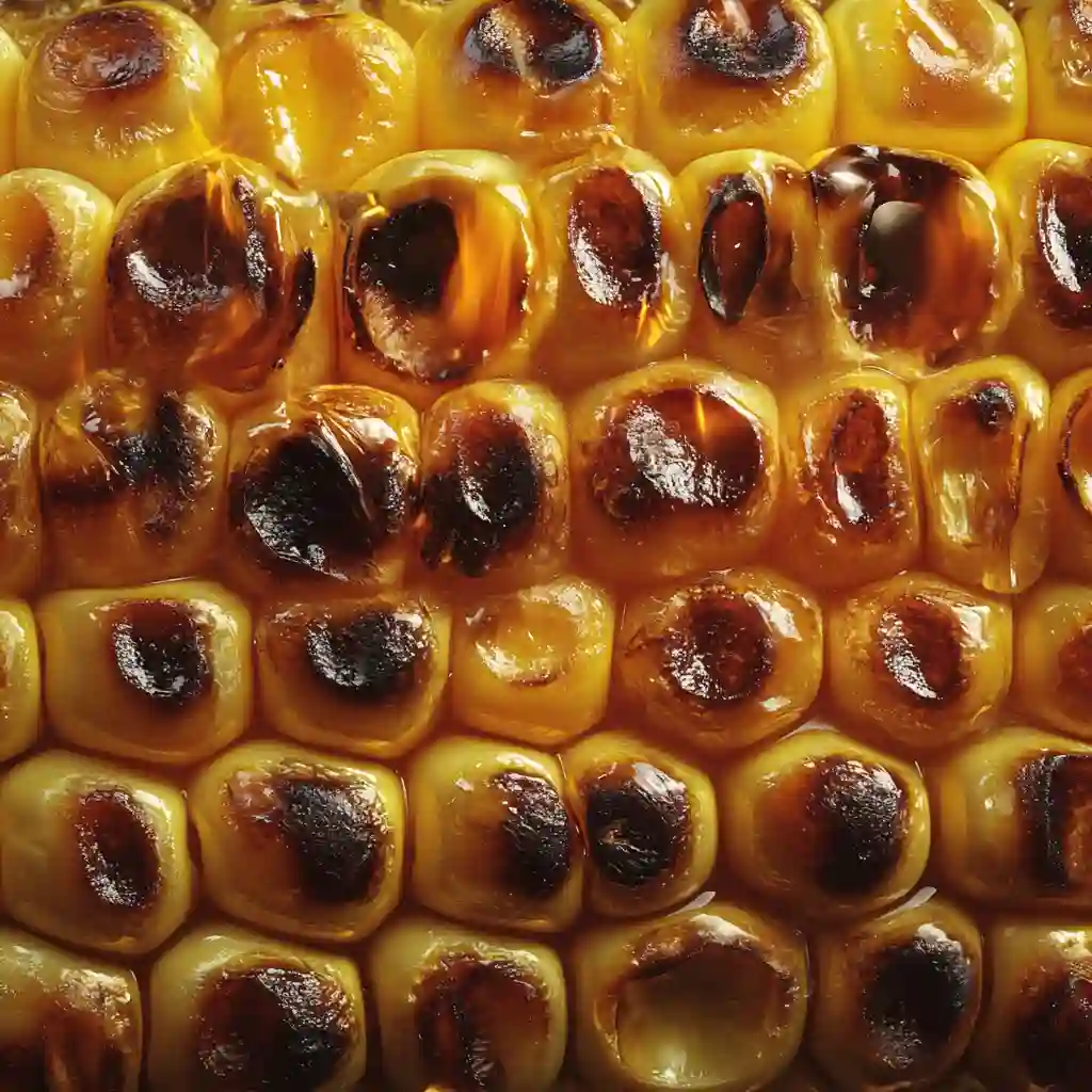 Corn grilling over open flame