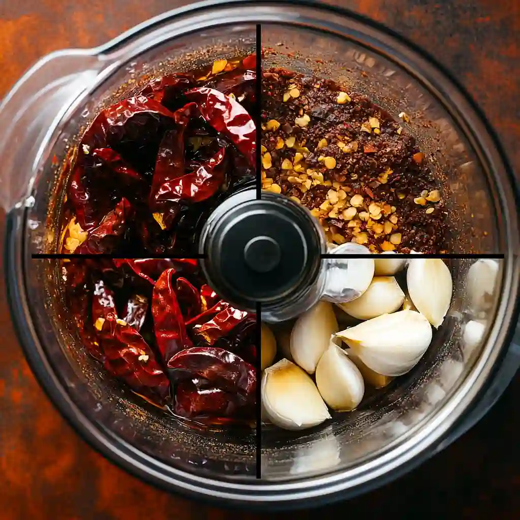 blending ancho chili sauce