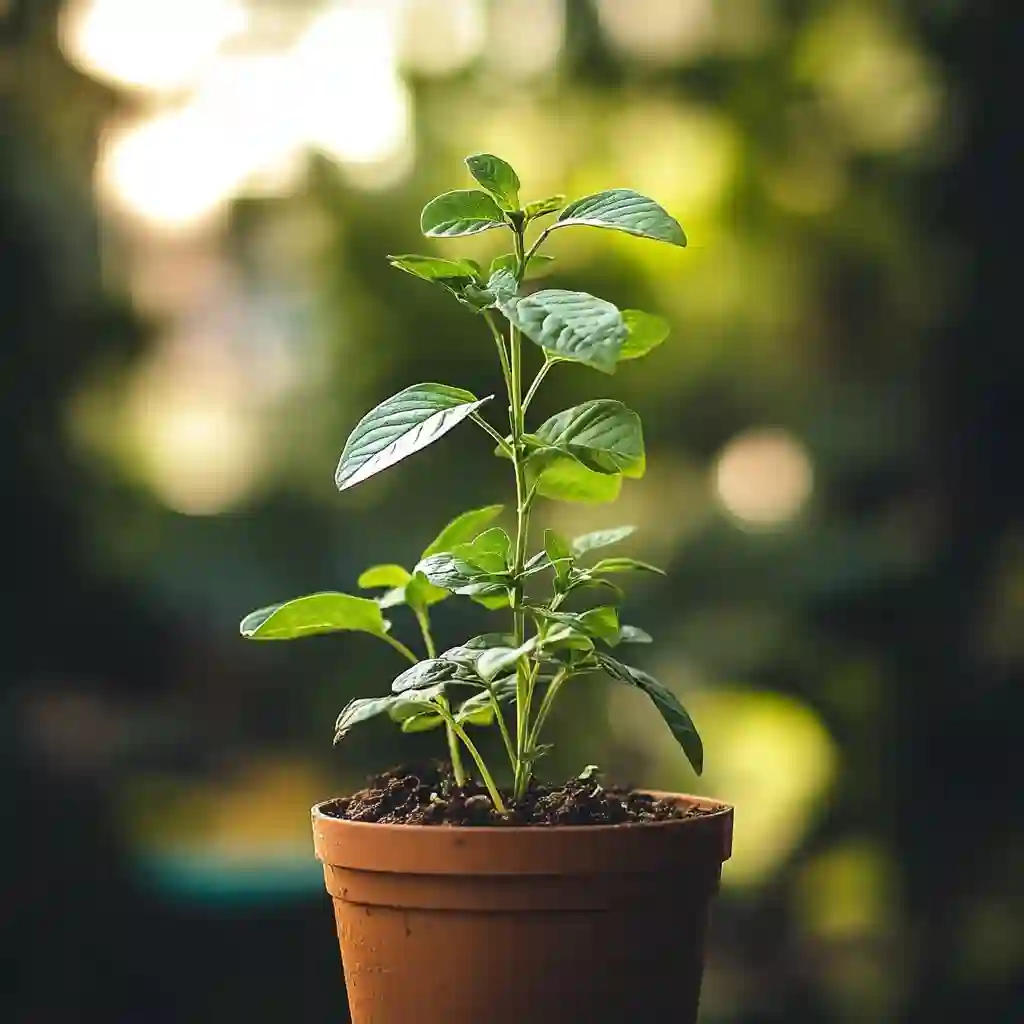 Papalo growing in backyard herb garden