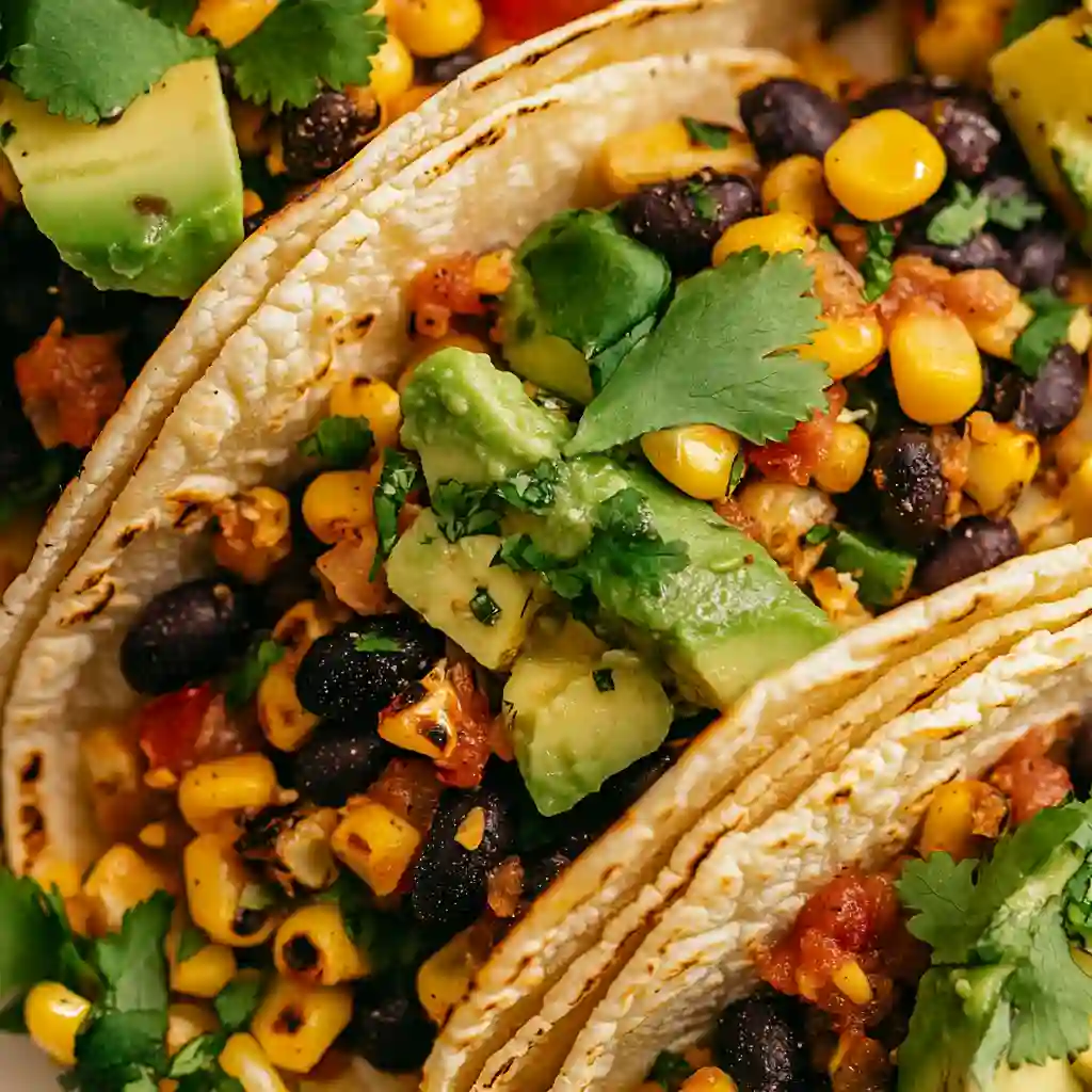 Tacos topped with fresh papalo leaves