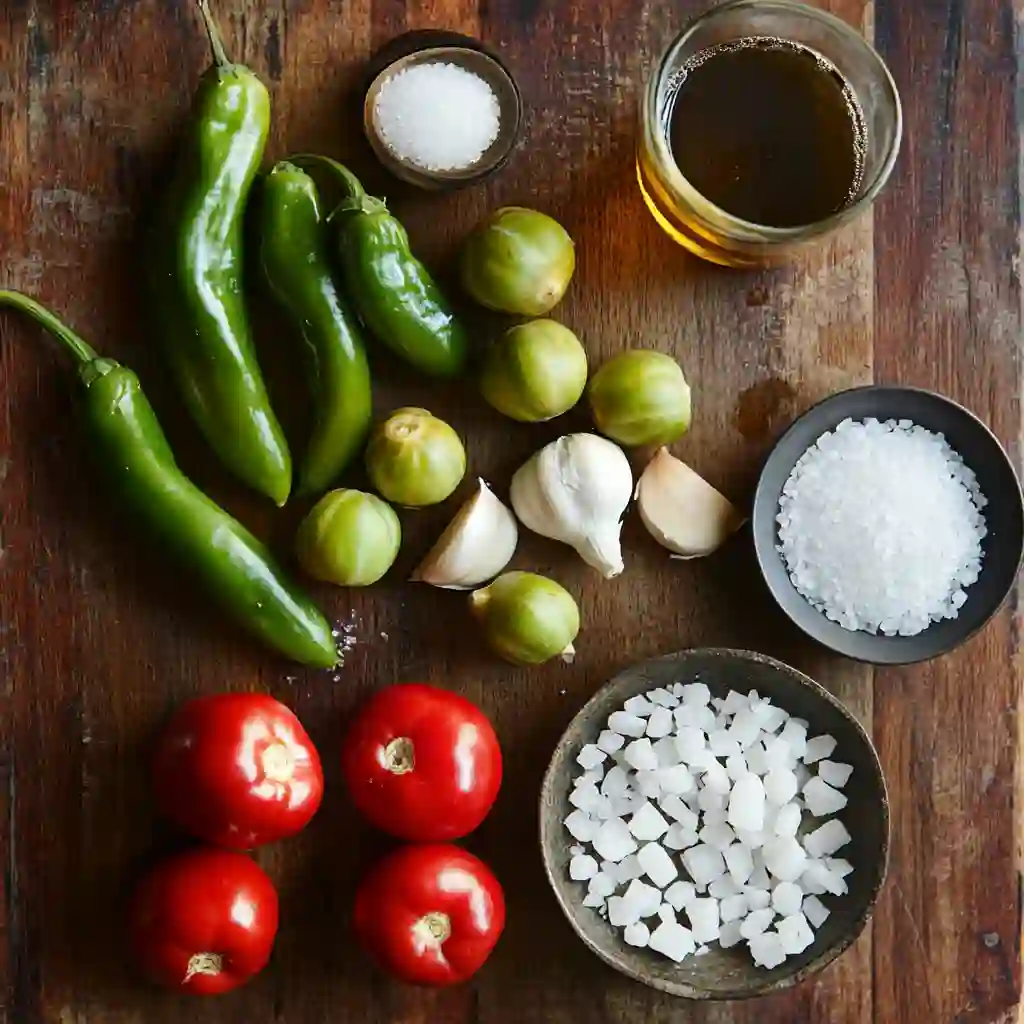 ingredients for pasilla pepper salsa recipe