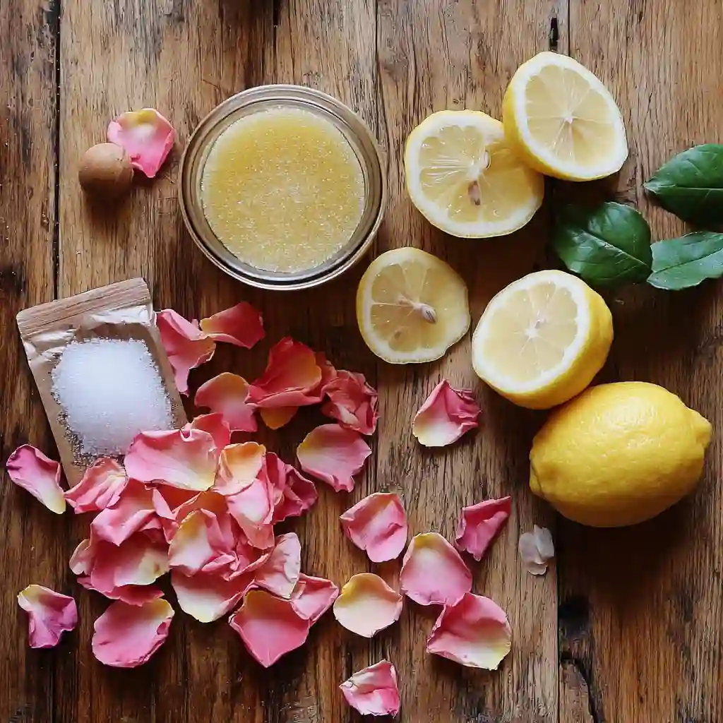 ingredients for rose petal jelly recipe