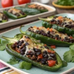 black bean stuffed poblano peppers