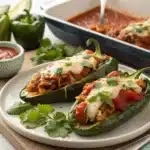 chicken enchilada stuffed poblano peppers