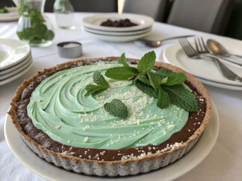 creamy chocolate mint pie