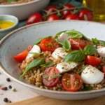 farro caprese salad