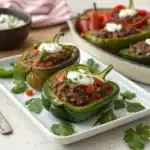 hamburger stuffed poblano peppers
