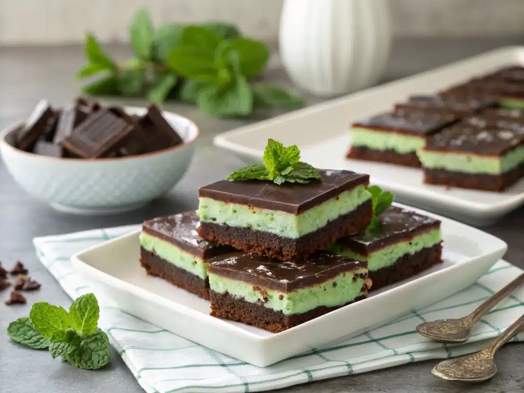 layered chocolate mint bars