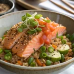 miso salmon farro bowl