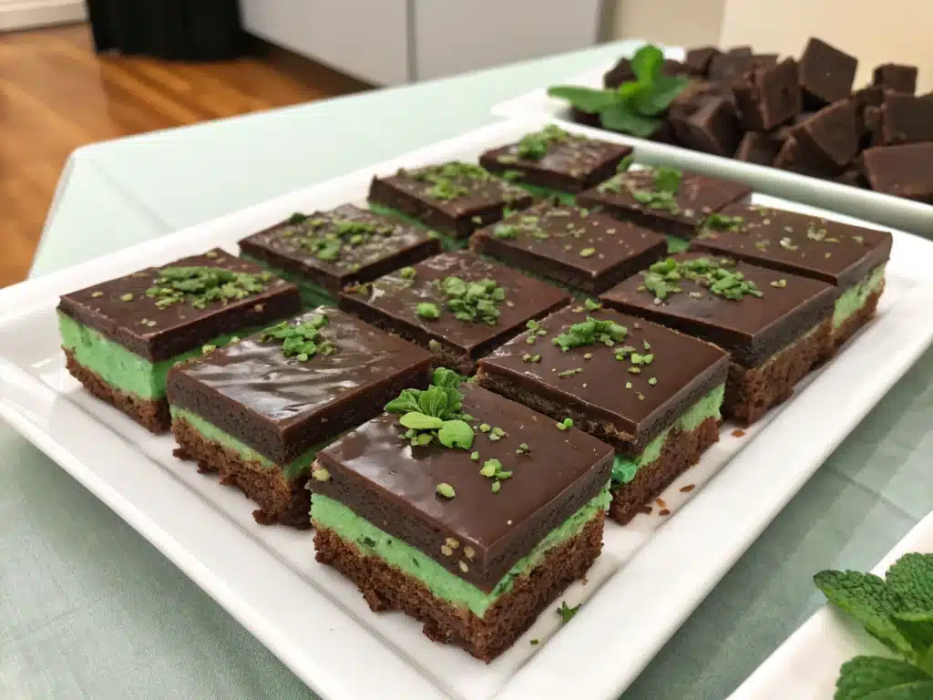 no bake chocolate mint bars