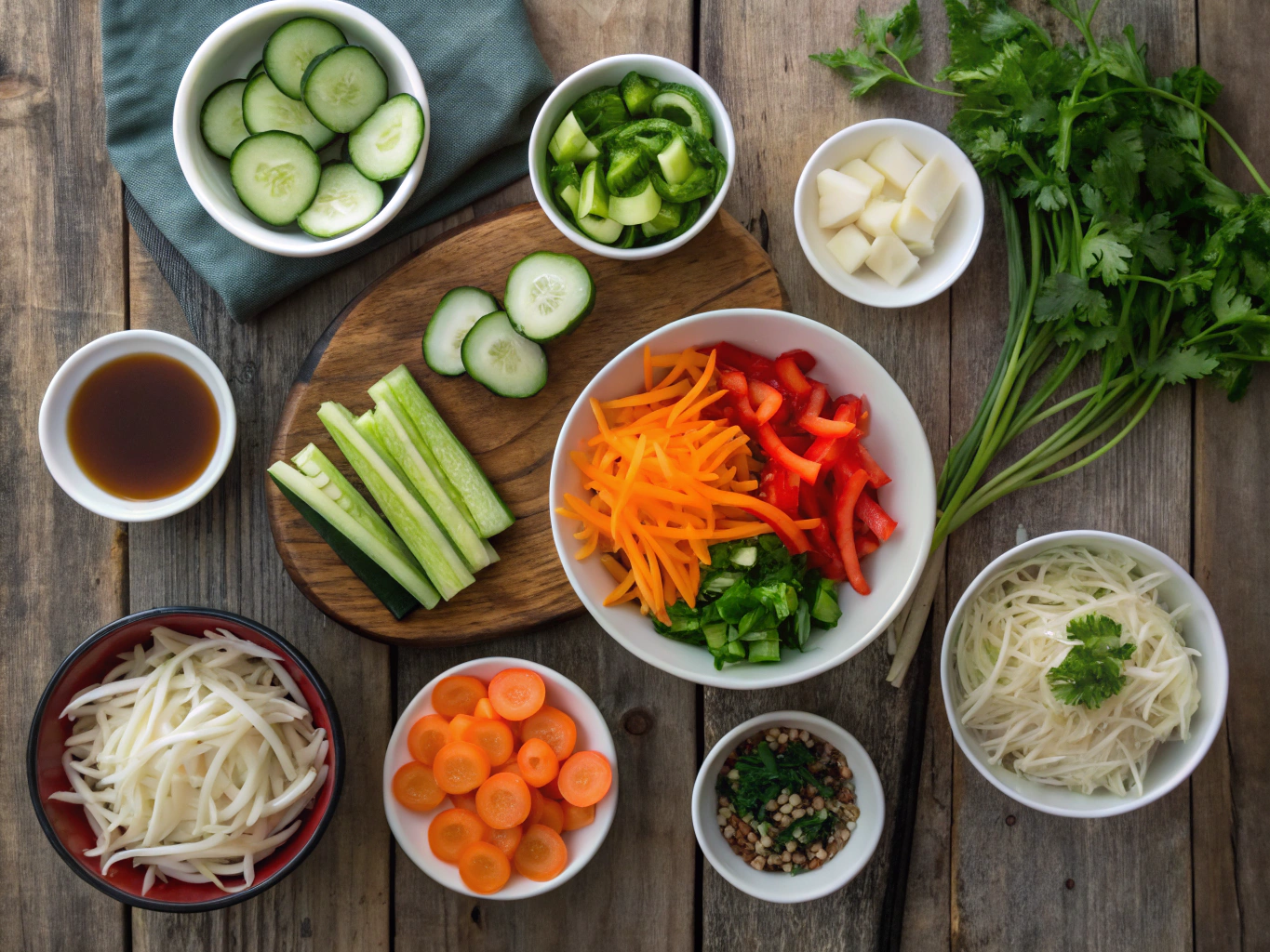 Ingredients for Spicy Cucumber Salad