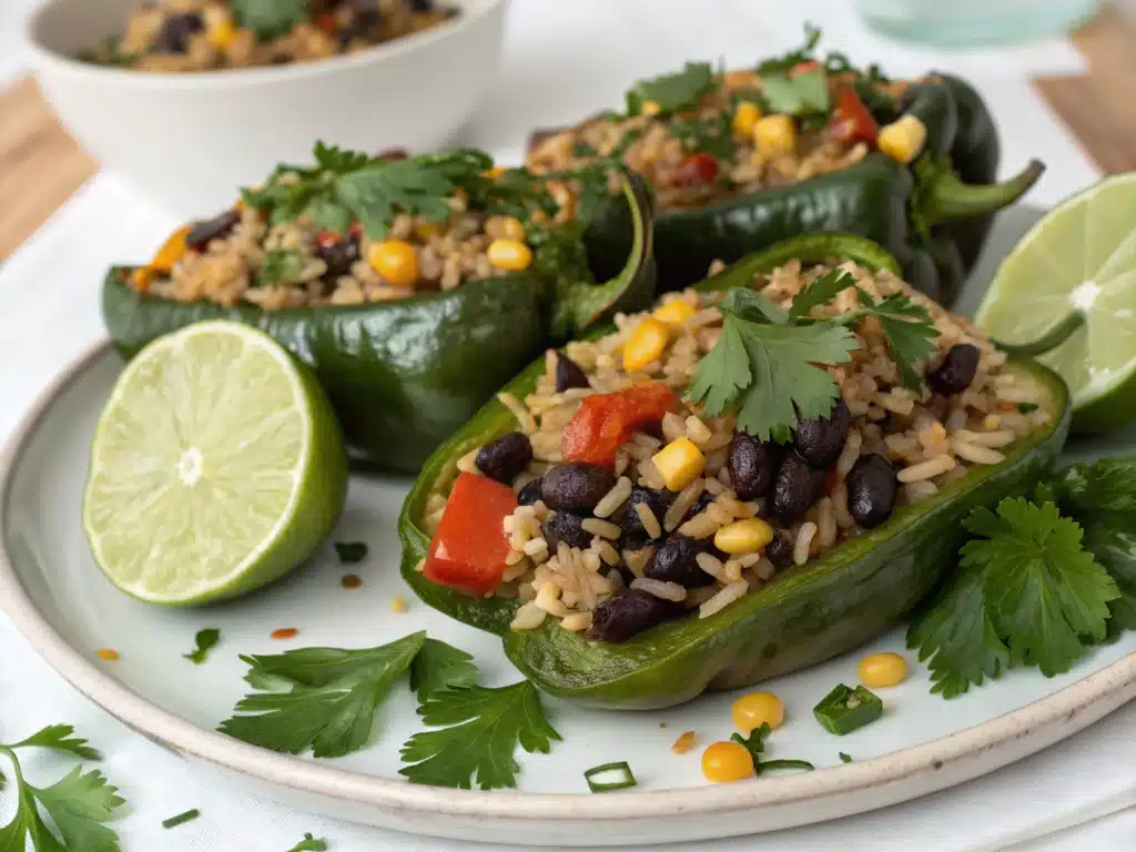 stuffed poblano peppers vegan