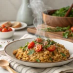 vegan farro risotto