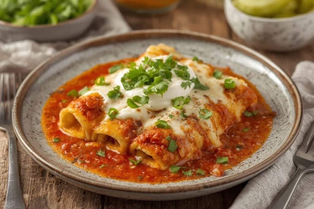 CREAMY SHIITAKE ENCHILADAS